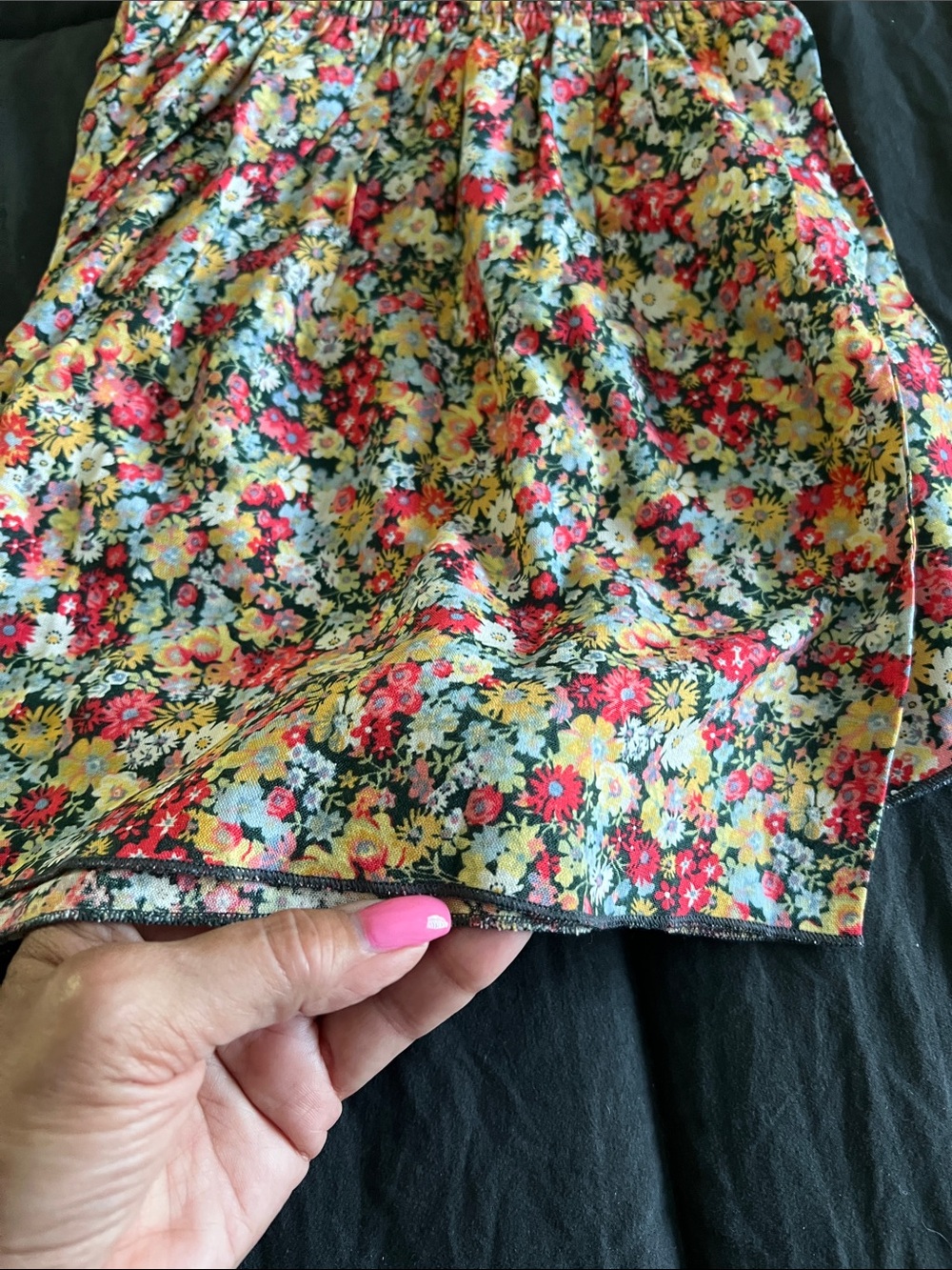 O'Neill Floral Smocked Waist Skort - Yellow, Pink, Green, White - Picture 5 of 5